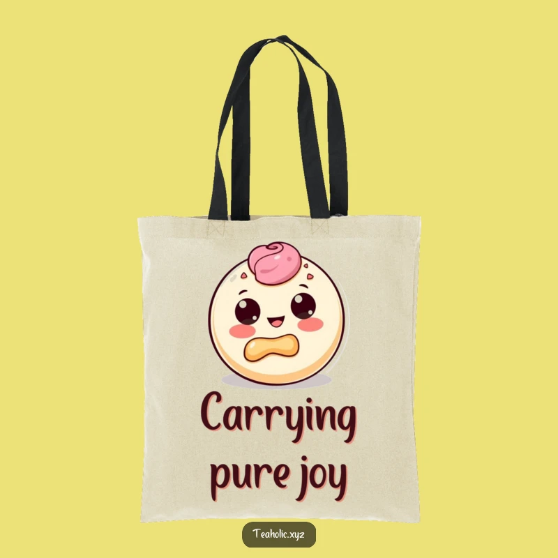 Funny Pastry Bite Tote Bag: Carry Your Essentials with a Delighted Dough Character
