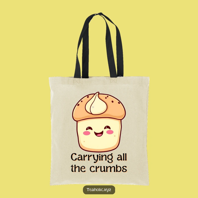 Funny Scone Shopping Tote: Delightful Pastry with Cream, Chic and Funny Gift Bag