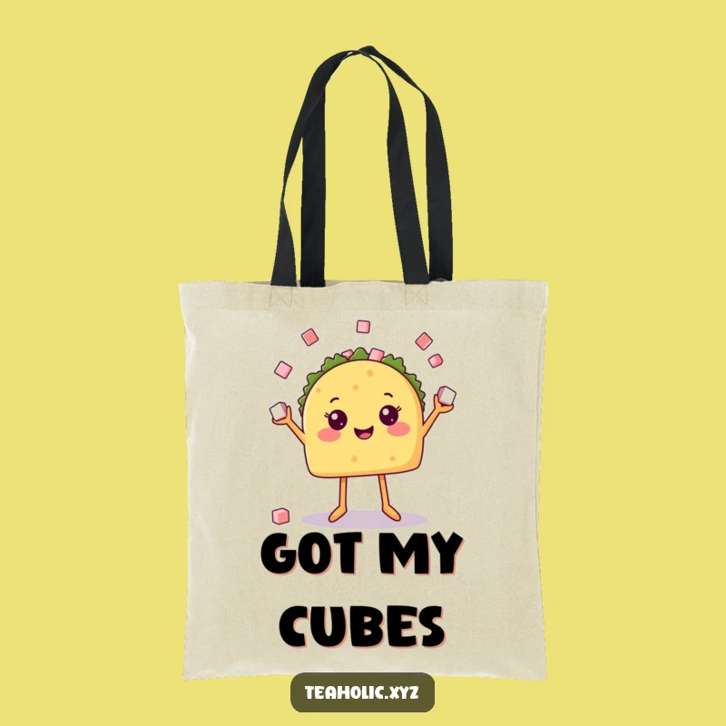 Funny Taco Juggler Tote Bag: Happy Food Design, Excellent Funny Gift for Shoppers